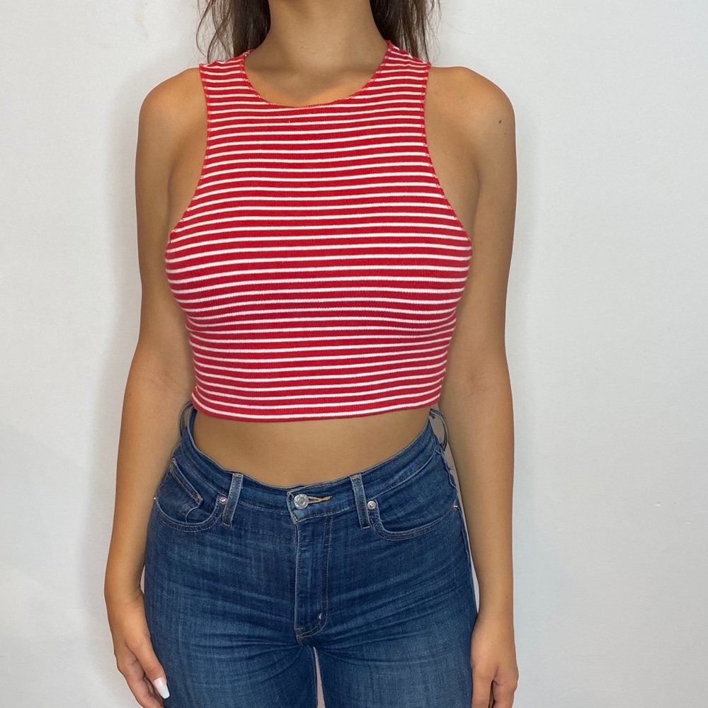 ZARA STRIPED CROP TOP
